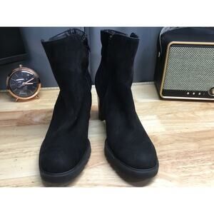 Paul Green Selma Ankle Bootie Women's 7.5 Black Nubuck Zipper High Heeled Boots